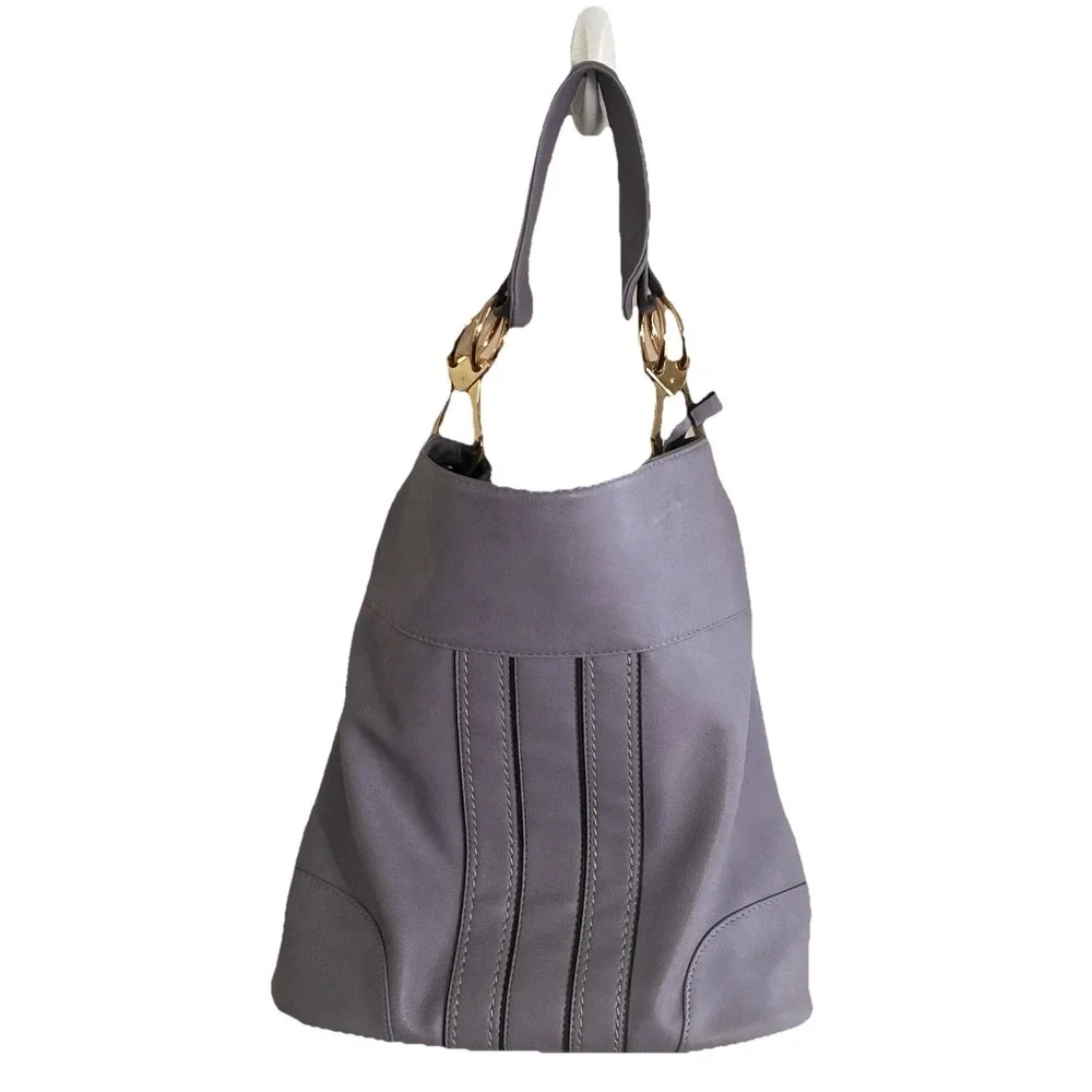 B.LUSH Vegan Leather Large 2 Compartment Purse‎ Bag Dusty Soft Purple